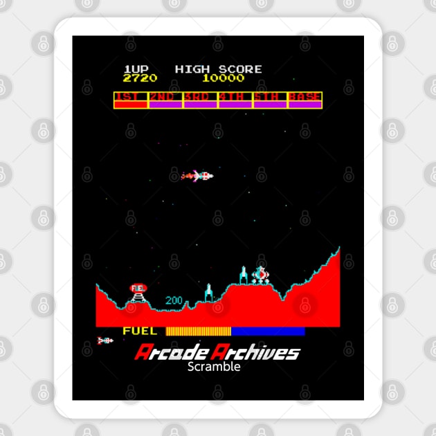 Mod.4 Arcade Scramble Space Invader Video Game Sticker by parashop